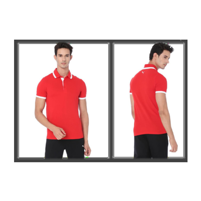 PUMA ESS Pique Tipping Polo Red (White Tipping)