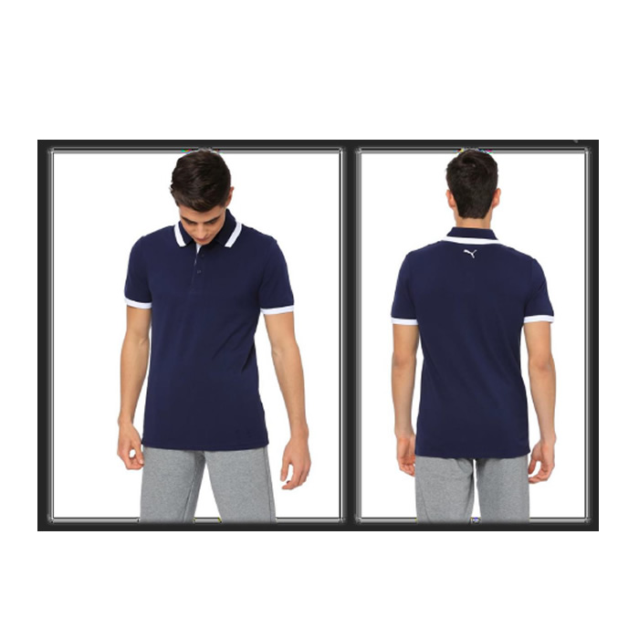PUMA ESS Pique Tipping Polo Peacoat (White Tipping)